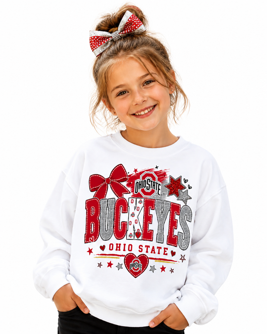 Ohio State Buckeyes Girls Women's Crew Neck