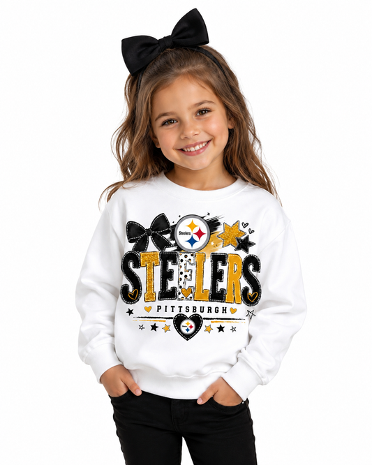 Pittsburgh Steelers Toddler Youth Girls Women's Crew Neck