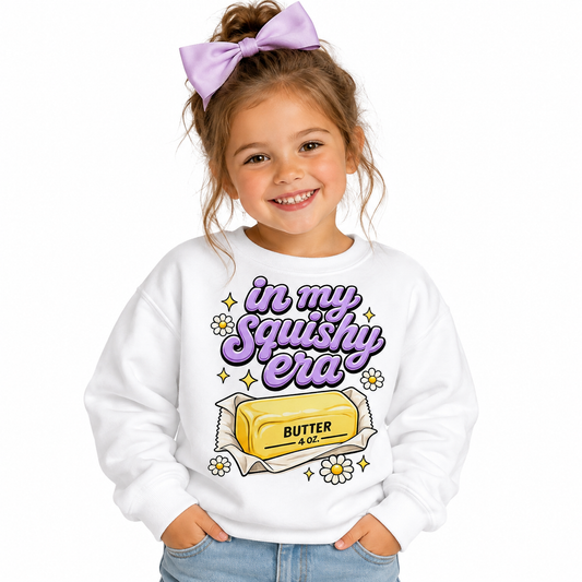 In my Squishy Era Toddler Youth Girls Crew Neck
